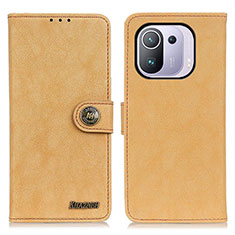 Custodia Portafoglio In Pelle Cover con Supporto A01D per Xiaomi Mi 11 Pro 5G Oro