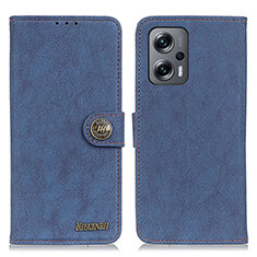 Custodia Portafoglio In Pelle Cover con Supporto A01D per Xiaomi Poco F5 5G Blu
