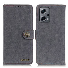 Custodia Portafoglio In Pelle Cover con Supporto A01D per Xiaomi Poco F5 5G Nero