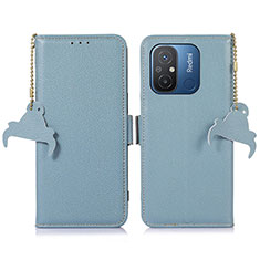 Custodia Portafoglio In Pelle Cover con Supporto A01D per Xiaomi Redmi 11A 4G Azzurro