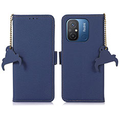Custodia Portafoglio In Pelle Cover con Supporto A01D per Xiaomi Redmi 11A 4G Blu