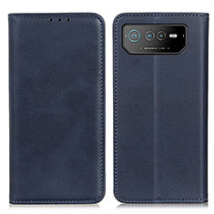 Custodia Portafoglio In Pelle Cover con Supporto A02D per Asus ROG Phone 6 Pro Blu