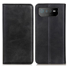 Custodia Portafoglio In Pelle Cover con Supporto A02D per Asus ROG Phone 6 Pro Nero