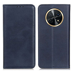 Custodia Portafoglio In Pelle Cover con Supporto A02D per Huawei Nova Y91 Blu