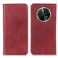 Custodia Portafoglio In Pelle Cover con Supporto A02D per Huawei Nova Y91 Rosso
