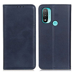 Custodia Portafoglio In Pelle Cover con Supporto A02D per Motorola Moto E20 Blu