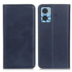 Custodia Portafoglio In Pelle Cover con Supporto A02D per Motorola Moto E22 Blu