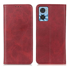 Custodia Portafoglio In Pelle Cover con Supporto A02D per Motorola Moto E22 Rosso