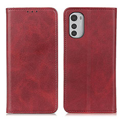 Custodia Portafoglio In Pelle Cover con Supporto A02D per Motorola Moto E32s Rosso
