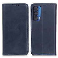 Custodia Portafoglio In Pelle Cover con Supporto A02D per Motorola Moto Edge (2021) 5G Blu