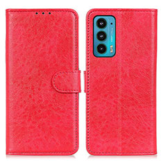 Custodia Portafoglio In Pelle Cover con Supporto A02D per Motorola Moto Edge Lite 5G Rosso