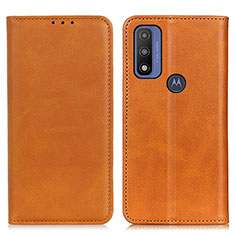 Custodia Portafoglio In Pelle Cover con Supporto A02D per Motorola Moto G Pure Marrone Chiaro