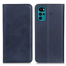 Custodia Portafoglio In Pelle Cover con Supporto A02D per Motorola Moto G22 Blu