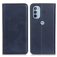 Custodia Portafoglio In Pelle Cover con Supporto A02D per Motorola Moto G31 Blu