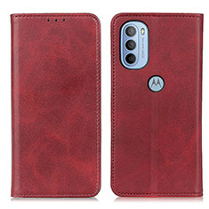 Custodia Portafoglio In Pelle Cover con Supporto A02D per Motorola Moto G41 Rosso