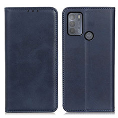 Custodia Portafoglio In Pelle Cover con Supporto A02D per Motorola Moto G50 Blu