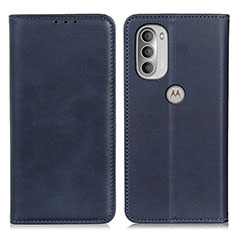 Custodia Portafoglio In Pelle Cover con Supporto A02D per Motorola Moto G51 5G Blu