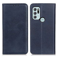 Custodia Portafoglio In Pelle Cover con Supporto A02D per Motorola Moto G60s Blu