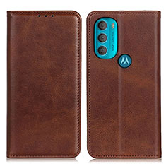 Custodia Portafoglio In Pelle Cover con Supporto A02D per Motorola Moto G71 5G Marrone