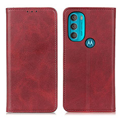 Custodia Portafoglio In Pelle Cover con Supporto A02D per Motorola Moto G71 5G Rosso