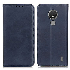 Custodia Portafoglio In Pelle Cover con Supporto A02D per Nokia C21 Blu