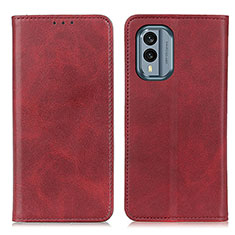 Custodia Portafoglio In Pelle Cover con Supporto A02D per Nokia X30 5G Rosso