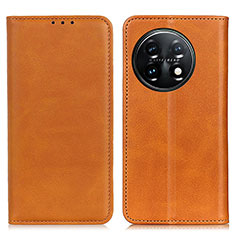 Custodia Portafoglio In Pelle Cover con Supporto A02D per OnePlus 11 5G Marrone Chiaro