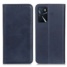 Custodia Portafoglio In Pelle Cover con Supporto A02D per Oppo A16 Blu