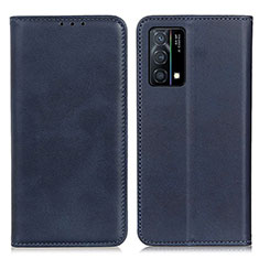 Custodia Portafoglio In Pelle Cover con Supporto A02D per Oppo K9 5G Blu