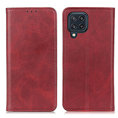 Custodia Portafoglio In Pelle Cover con Supporto A02D per Samsung Galaxy M32 4G Rosso