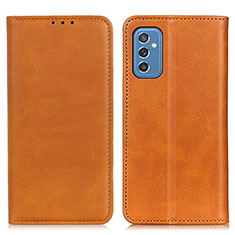 Custodia Portafoglio In Pelle Cover con Supporto A02D per Samsung Galaxy M52 5G Marrone Chiaro