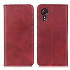 Custodia Portafoglio In Pelle Cover con Supporto A02D per Samsung Galaxy XCover 5 SM-G525F Rosso