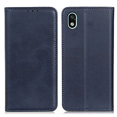 Custodia Portafoglio In Pelle Cover con Supporto A02D per Sony Xperia Ace III Blu