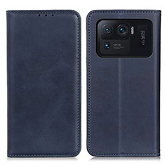 Custodia Portafoglio In Pelle Cover con Supporto A02D per Xiaomi Mi 11 Ultra 5G Blu