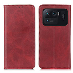 Custodia Portafoglio In Pelle Cover con Supporto A02D per Xiaomi Mi 11 Ultra 5G Rosso