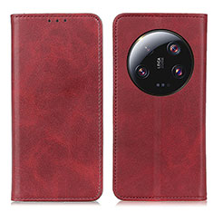 Custodia Portafoglio In Pelle Cover con Supporto A02D per Xiaomi Mi 13 Ultra 5G Rosso
