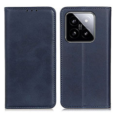Custodia Portafoglio In Pelle Cover con Supporto A02D per Xiaomi Mi 14 Pro 5G Blu