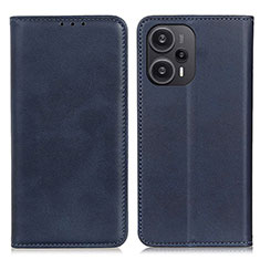 Custodia Portafoglio In Pelle Cover con Supporto A02D per Xiaomi Poco F5 5G Blu