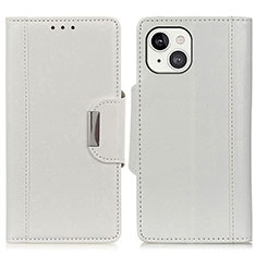 Custodia Portafoglio In Pelle Cover con Supporto A03 per Apple iPhone 13 Mini Bianco