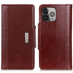 Custodia Portafoglio In Pelle Cover con Supporto A03 per Apple iPhone 13 Pro Rosso