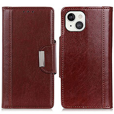 Custodia Portafoglio In Pelle Cover con Supporto A03 per Apple iPhone 14 Rosso