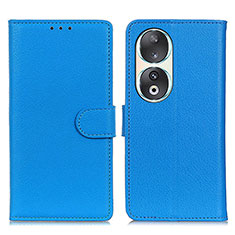 Custodia Portafoglio In Pelle Cover con Supporto A03D per Huawei Honor 90 5G Cielo Blu
