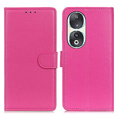 Custodia Portafoglio In Pelle Cover con Supporto A03D per Huawei Honor 90 5G Rosa Caldo