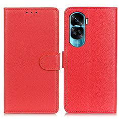 Custodia Portafoglio In Pelle Cover con Supporto A03D per Huawei Honor 90 Lite 5G Rosso