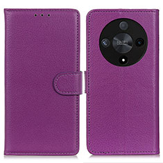 Custodia Portafoglio In Pelle Cover con Supporto A03D per Huawei Honor Magic6 Lite 5G Viola