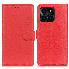 Custodia Portafoglio In Pelle Cover con Supporto A03D per Huawei Honor X6a Rosso