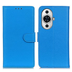 Custodia Portafoglio In Pelle Cover con Supporto A03D per Huawei Nova 11 Cielo Blu