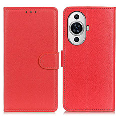 Custodia Portafoglio In Pelle Cover con Supporto A03D per Huawei Nova 11 Pro Rosso