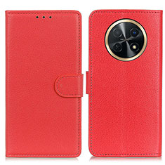 Custodia Portafoglio In Pelle Cover con Supporto A03D per Huawei Nova Y91 Rosso