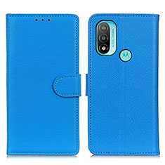 Custodia Portafoglio In Pelle Cover con Supporto A03D per Motorola Moto E20 Cielo Blu